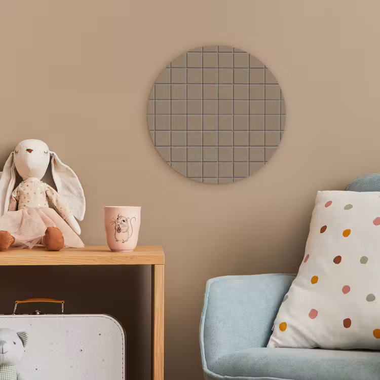 Tegel - Patroon - Taupe Wandcirkel kunststof plaat 5mm dik klein 188 -tsfeer1_kind