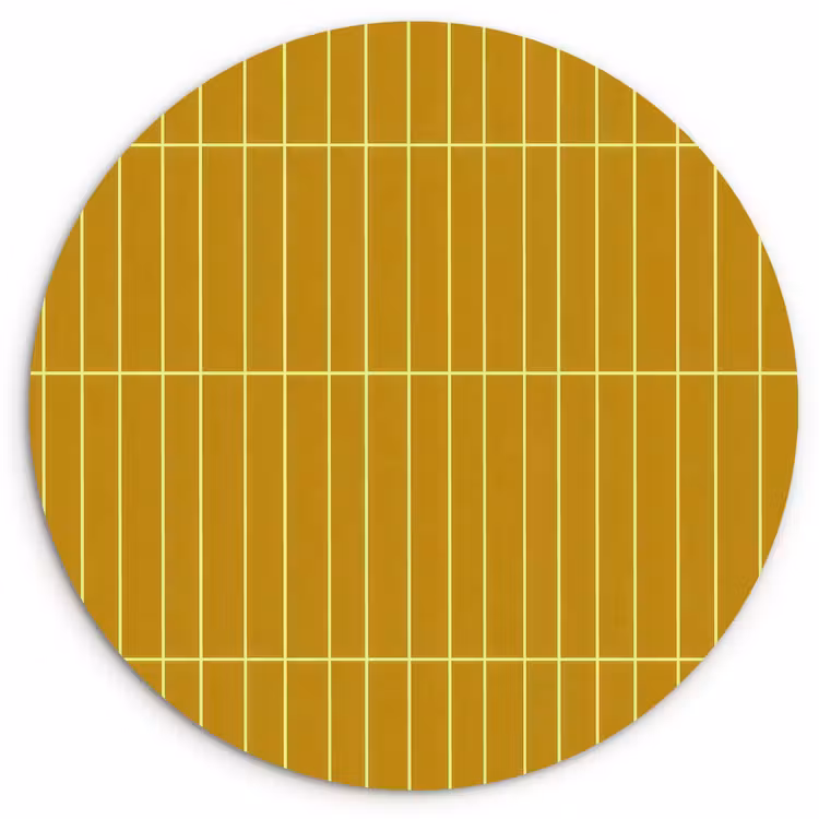 Tegels - Verticaal - Mosterdgeel Wandcirkel kunststof plaat 5mm dik klein 188 -3d