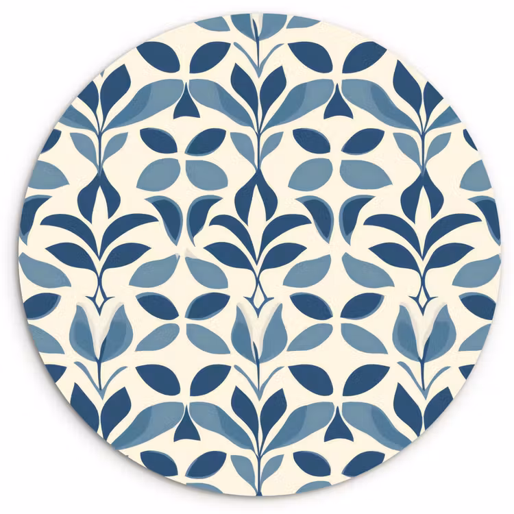 Flora - Modern - Blauw Wandcirkel kunststof plaat 5mm dik klein 188 -3d