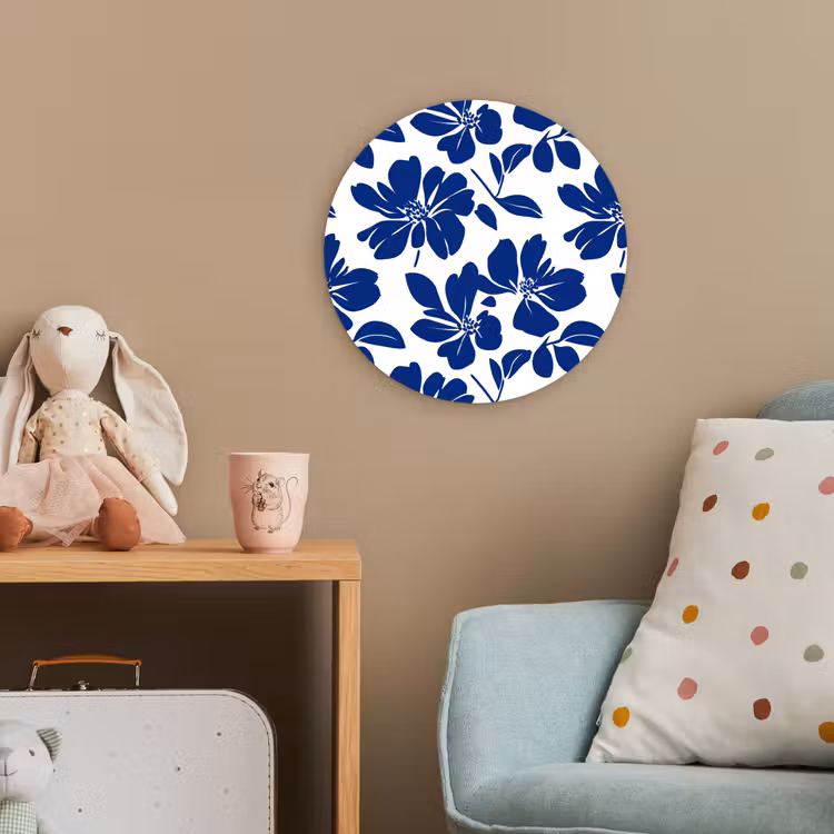 Floraal - Modern - Blauw Wandcirkel kunststof plaat 5mm dik klein 188 -tsfeer1_kind
