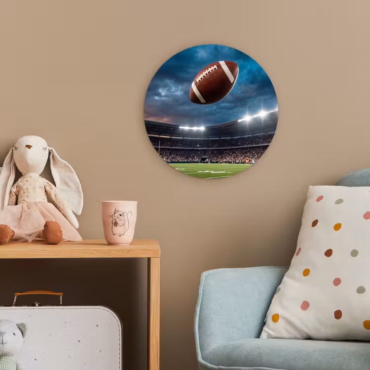 Football - Bal - Stadion - Sport Wandcirkel kunststof plaat 5mm dik klein -tsfeer1_kind