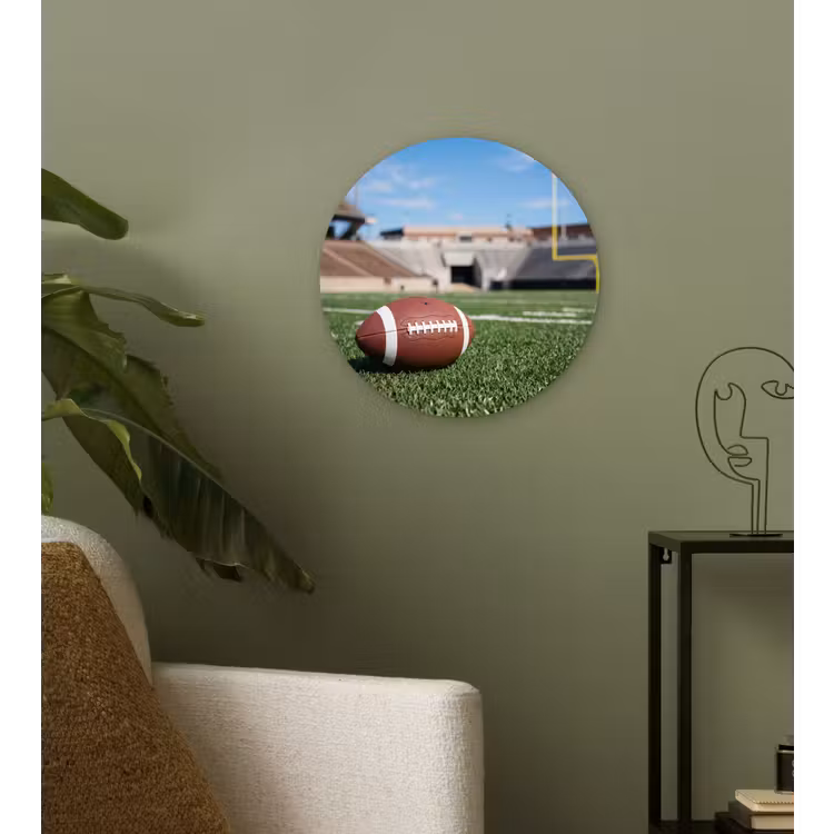 Football - Veld - Stadion - Sport Wandcirkel kunststof plaat 5mm dik klein -sfeer3
