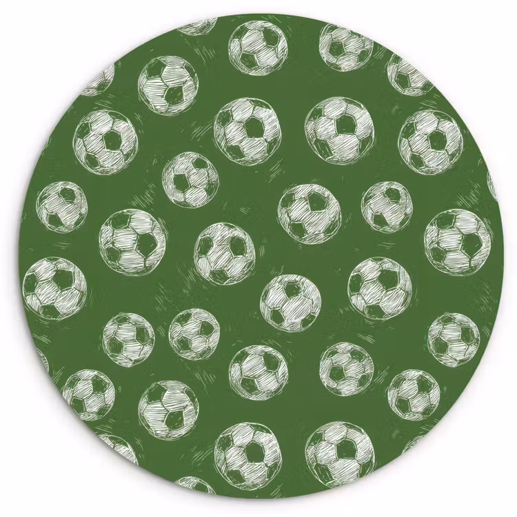 Voetbal - Sport - Groen Wandcirkel kunststof plaat 5mm dik klein 188 -3d