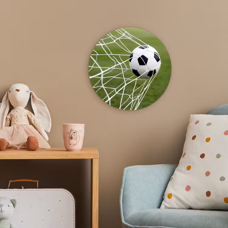 Voetbal - Goal - Net - Sport Wandcirkel kunststof plaat 5mm dik klein -tsfeer1_kind