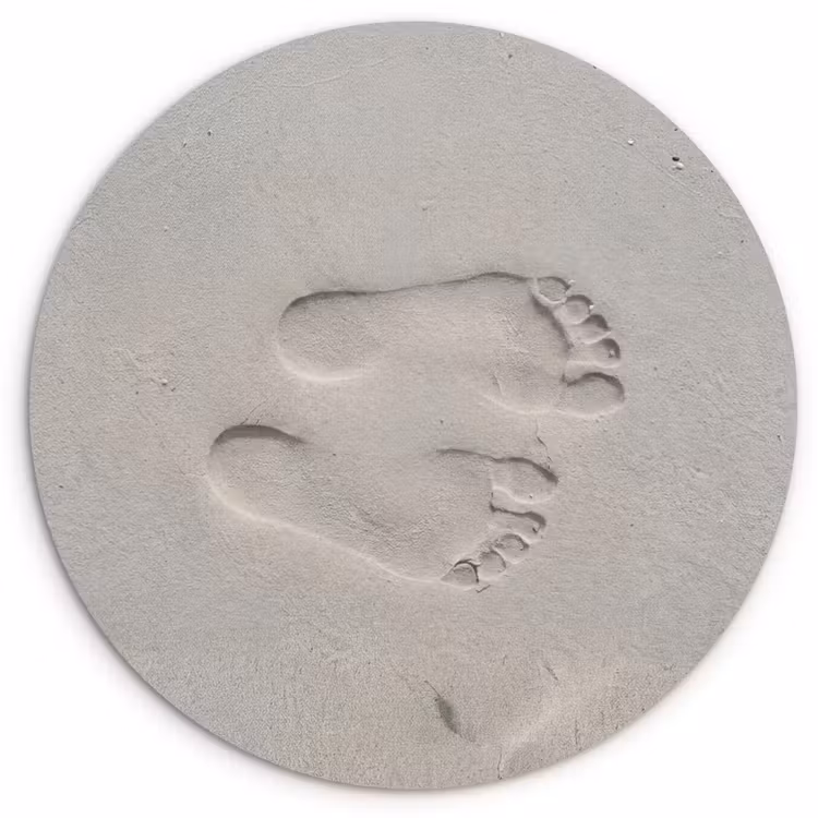 Voeten - Afdrukken - Zand Wandcirkel kunststof plaat 5mm dik klein -3d