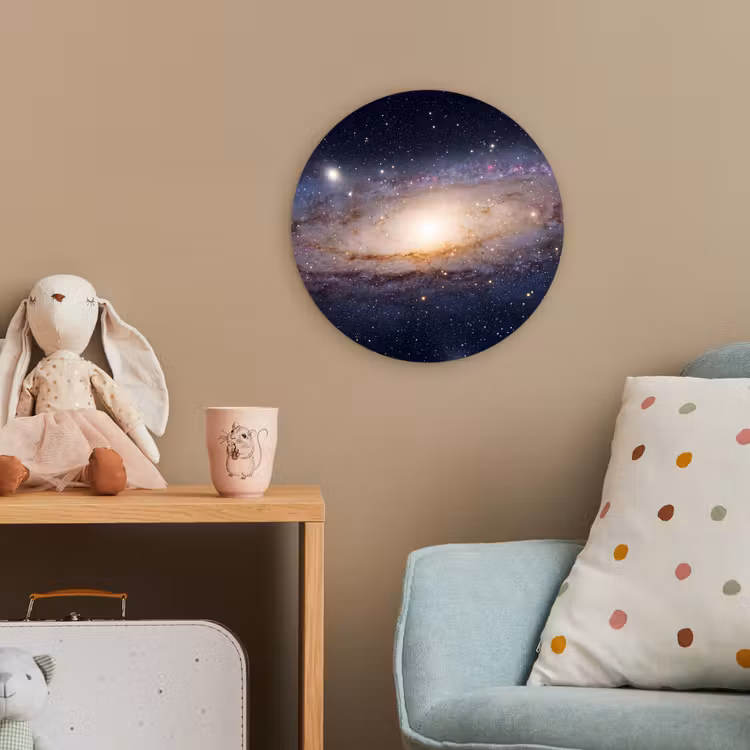 Forexbild Rund - Galaxie – Weltraum – Kosmos - Sterrenstelsel - Ruimte - Kosmos Wandcirkel kunststof plaat 5mm dik klein