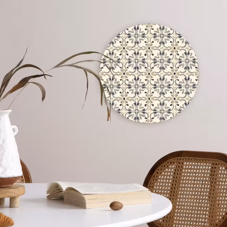 Floraal - Patroon - Kleurrijk Wandcirkel kunststof plaat 5mm dik klein 188 -sfeer4