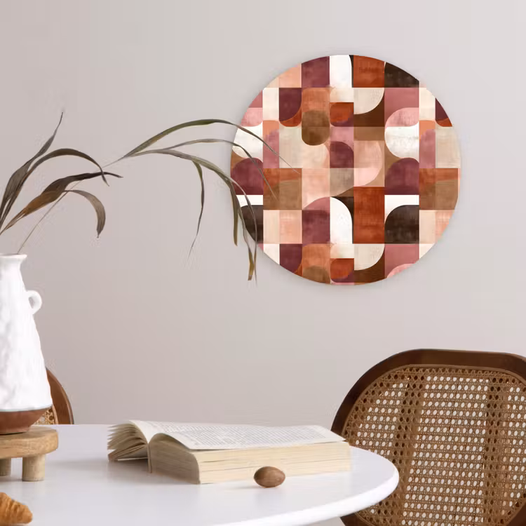 Geometrie - Modern - Retro Wandcirkel kunststof plaat 5mm dik klein 188 -sfeer4