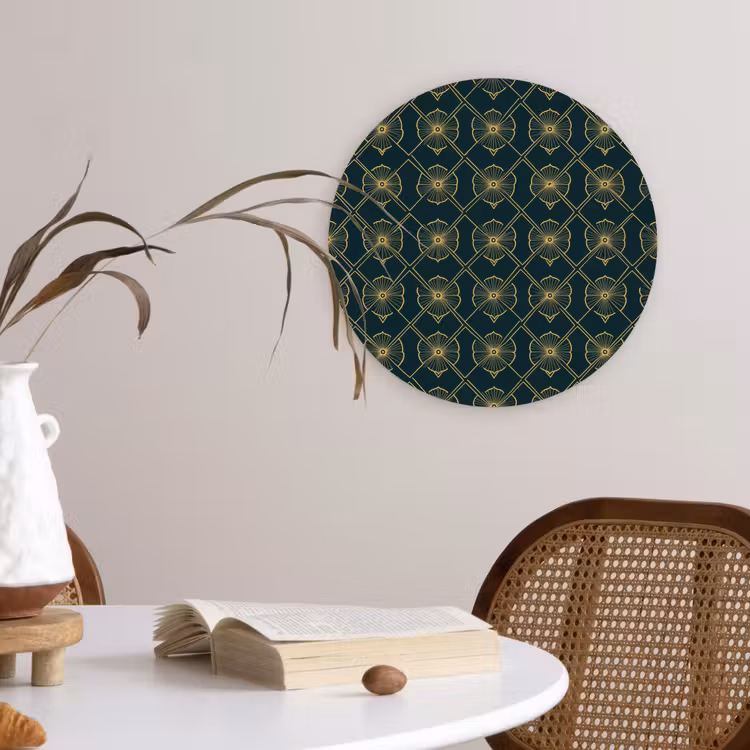 Geometrisch - Elegant - Groen Wandcirkel kunststof plaat 5mm dik klein 188 -sfeer4