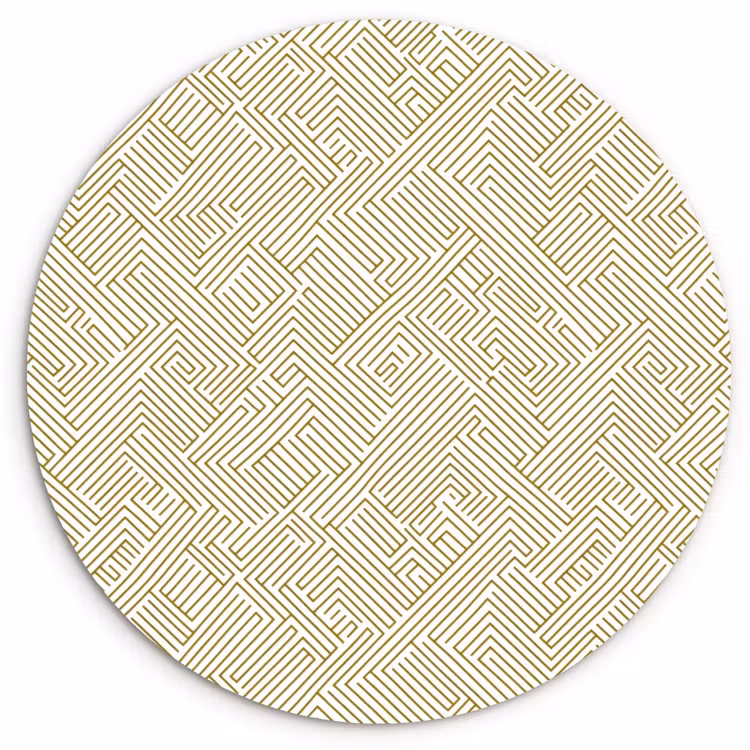 Geometrisch - Lijnen - Groen Wandcirkel kunststof plaat 5mm dik klein 188 -3d