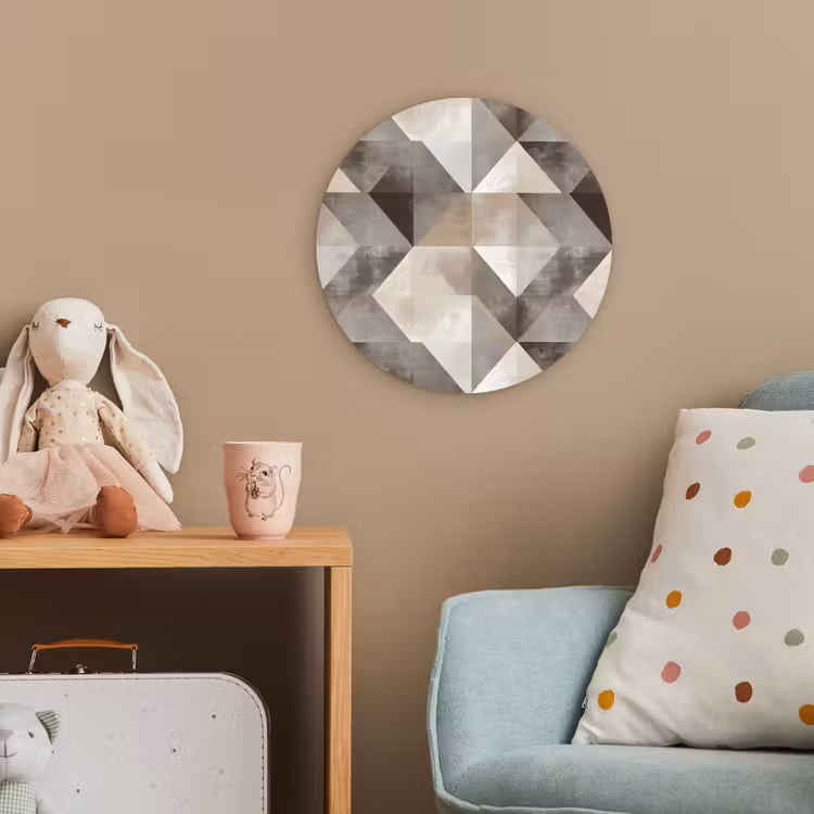 Geometrisch - Motief - Aardetinten Wandcirkel kunststof plaat 5mm dik klein 188 -tsfeer1_kind