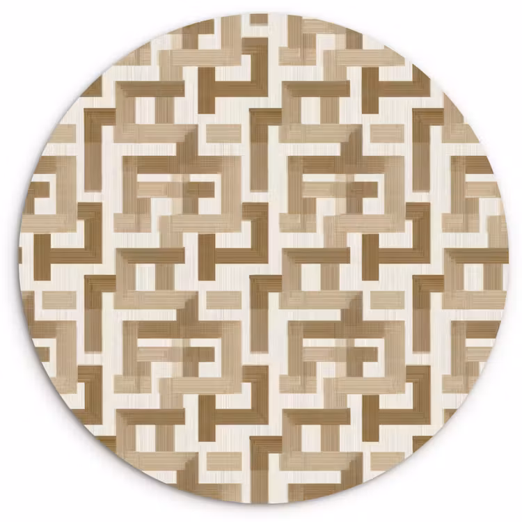 Geometrisch - Retro - Bruin Wandcirkel kunststof plaat 5mm dik klein 188 -3d