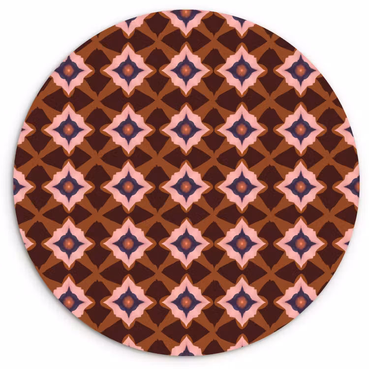 Geometrisch - Sierlijk - Bruin Wandcirkel kunststof plaat 5mm dik klein 188 -3d