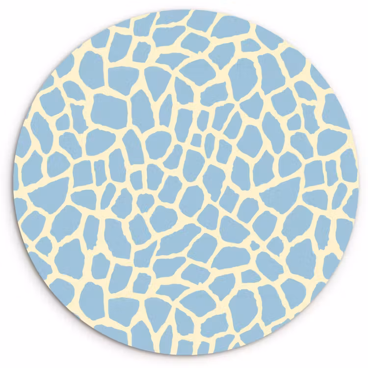 Giraf - Modern - Blauw Wandcirkel kunststof plaat 5mm dik klein 188 -3d