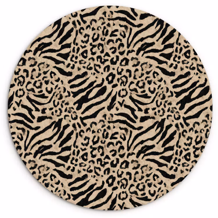 Giraf - Zebra - Motief - Bruin Wandcirkel kunststof plaat 5mm dik klein 188 -3d