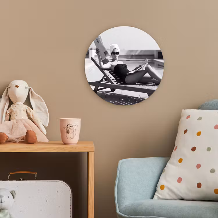 Glamour - Modern - Zwart - Wit Wandcirkel kunststof plaat 5mm dik klein -tsfeer1_kind
