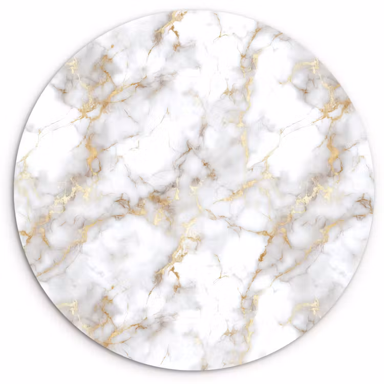 Gouden aders - Marmer - Wit Wandcirkel kunststof plaat 5mm dik klein 188 -3d