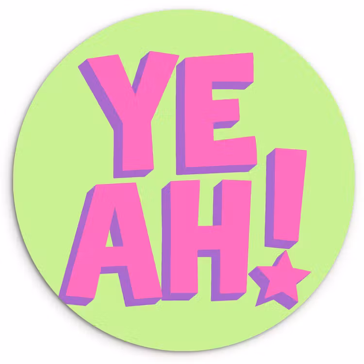 Groen - Neon - Quote Wandcirkel kunststof plaat 5mm dik klein -3d