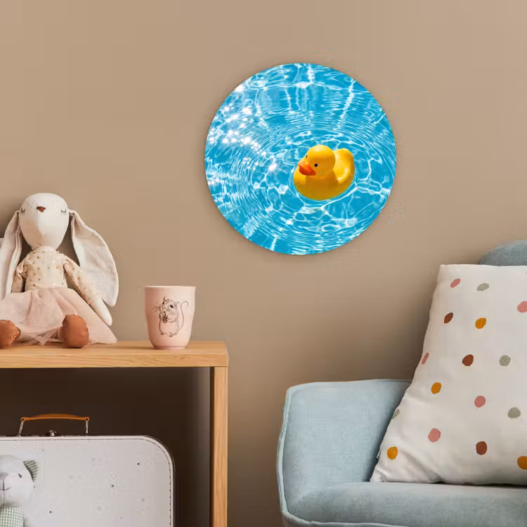 Badeend - Dobberen - Blauw Wandcirkel kunststof plaat 5mm dik klein -tsfeer1_kind