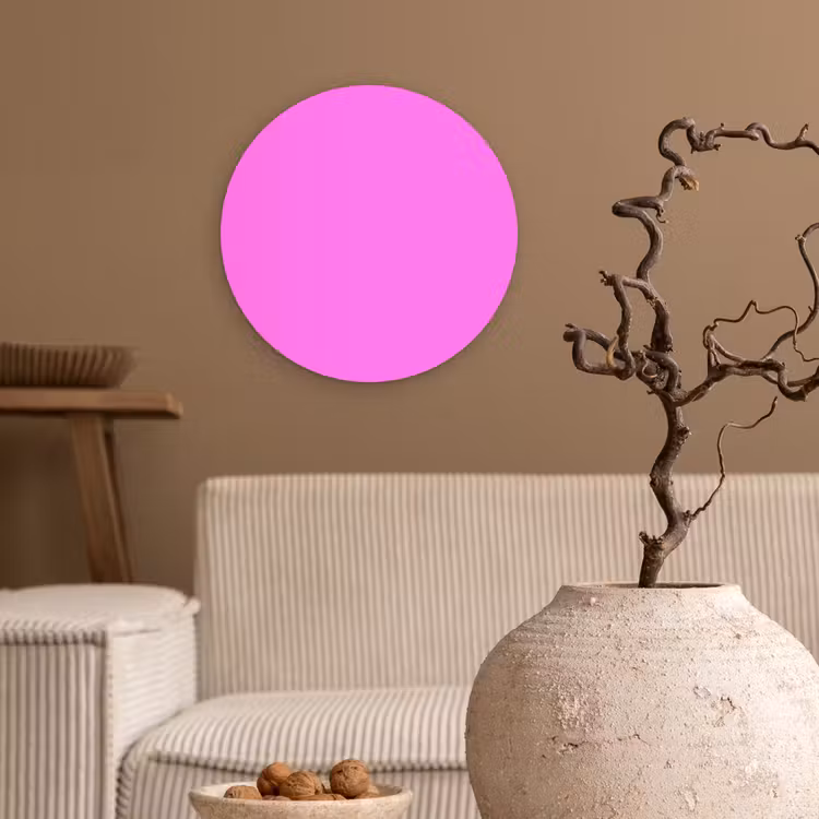 Bright - Orchid - Roze Wandcirkel kunststof plaat 5mm dik klein 188 -sfeer1