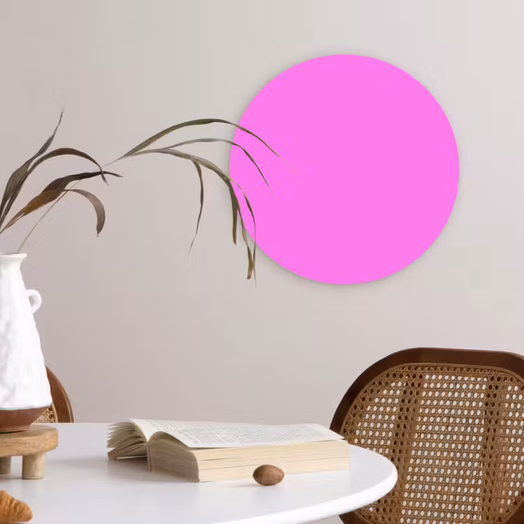 Bright - Orchid - Roze Wandcirkel kunststof plaat 5mm dik klein 188 -sfeer4