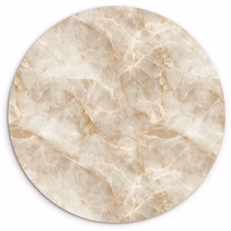 Lichtbeige - Onyx - Subtiel Wandcirkel kunststof plaat 5mm dik klein 188 -3d