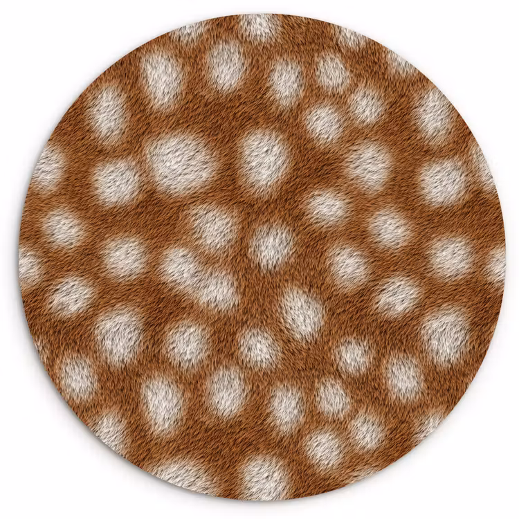 Hert - Bruin - Vacht Wandcirkel kunststof plaat 5mm dik klein 188 -3d