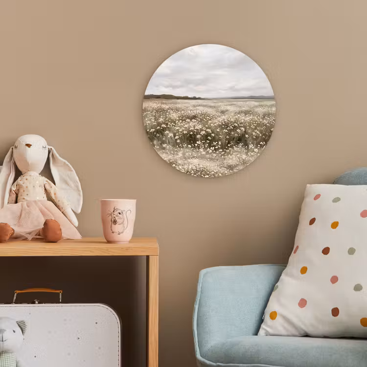 Illustratie - Landschap - Wit Wandcirkel kunststof plaat 5mm dik klein -tsfeer1_kind