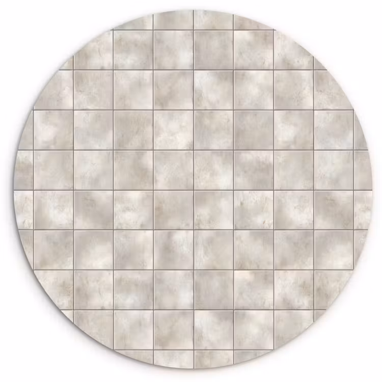 Tegels - Natuurlijk - Grijs Wandcirkel kunststof plaat 5mm dik klein 188 -3d