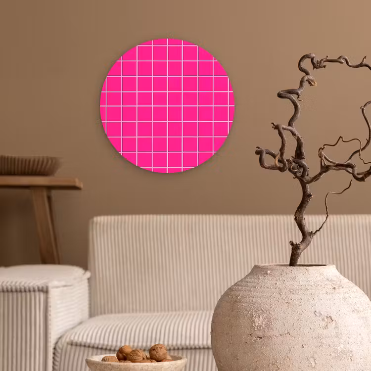 Tegels - Vierkant - Fuchsia Wandcirkel kunststof plaat 5mm dik klein 188 -sfeer1