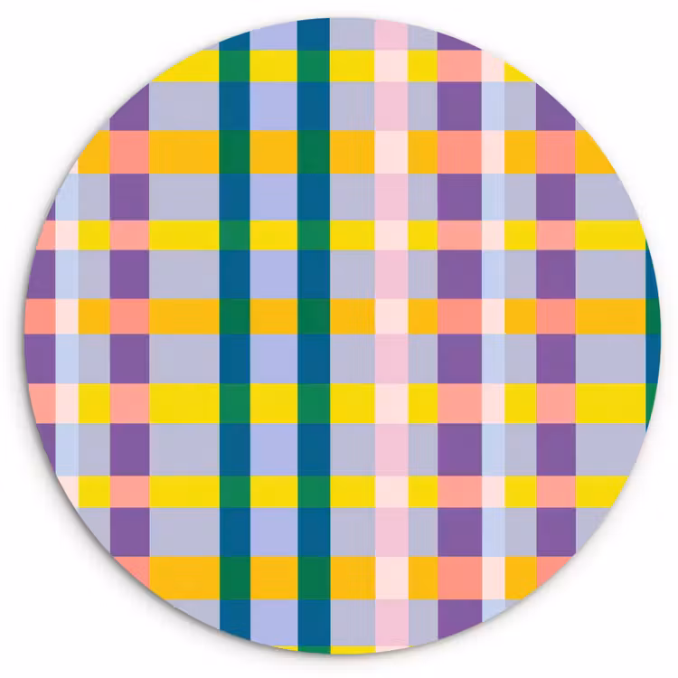 Ruit - Patroon - Kleurrijk Wandcirkel kunststof plaat 5mm dik klein 188 -3d