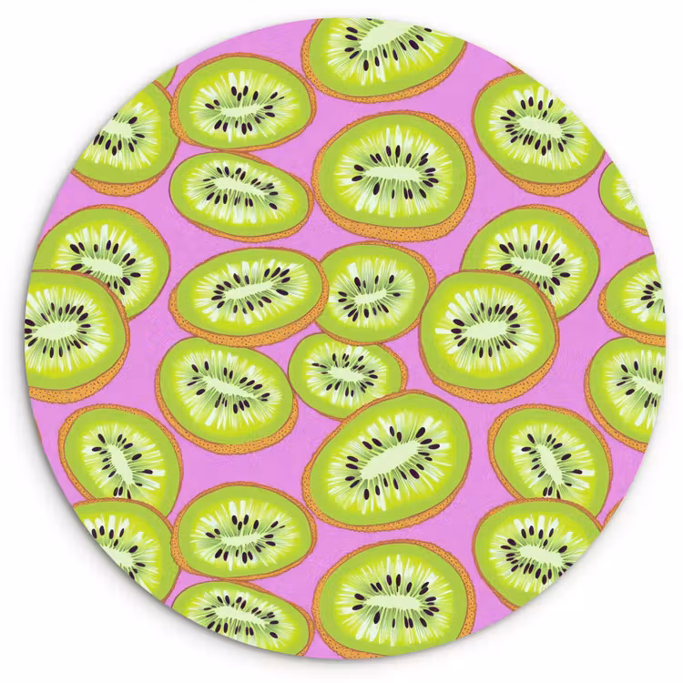 Kiwi - Speels - Groen Wandcirkel kunststof plaat 5mm dik klein 188 -3d