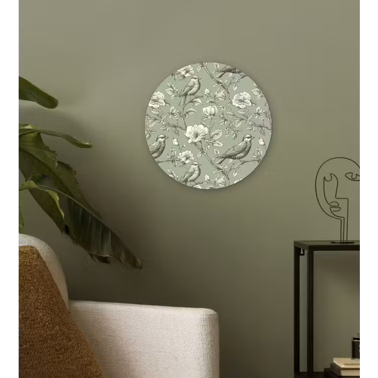 Klassiek - Botanisch - Groen Wandcirkel kunststof plaat 5mm dik klein 188 -sfeer3