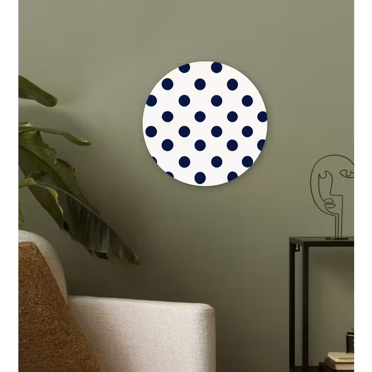 Klassiek - Stippen - Blauw Wandcirkel kunststof plaat 5mm dik klein 188 -sfeer3