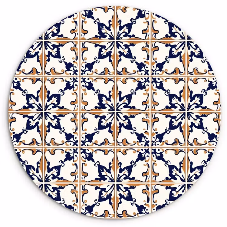 Klassiek - Patroon - Kleurrijk Wandcirkel kunststof plaat 5mm dik klein 188 -3d