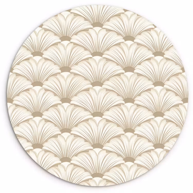 Klassiek - Art - Beige Wandcirkel kunststof plaat 5mm dik klein 188 -3d
