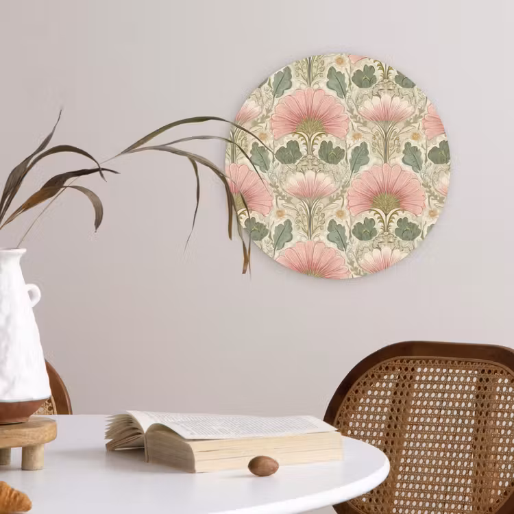 Klassiek - Patroon - Roze Wandcirkel kunststof plaat 5mm dik klein 188 -sfeer4