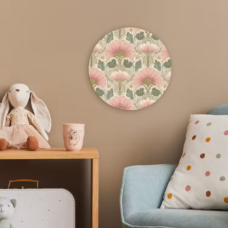 Klassiek - Patroon - Roze Wandcirkel kunststof plaat 5mm dik klein 188 -tsfeer1_kind