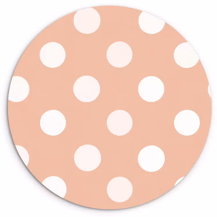Klassiek - Polka - Perzik Wandcirkel kunststof plaat 5mm dik klein 188 -3d