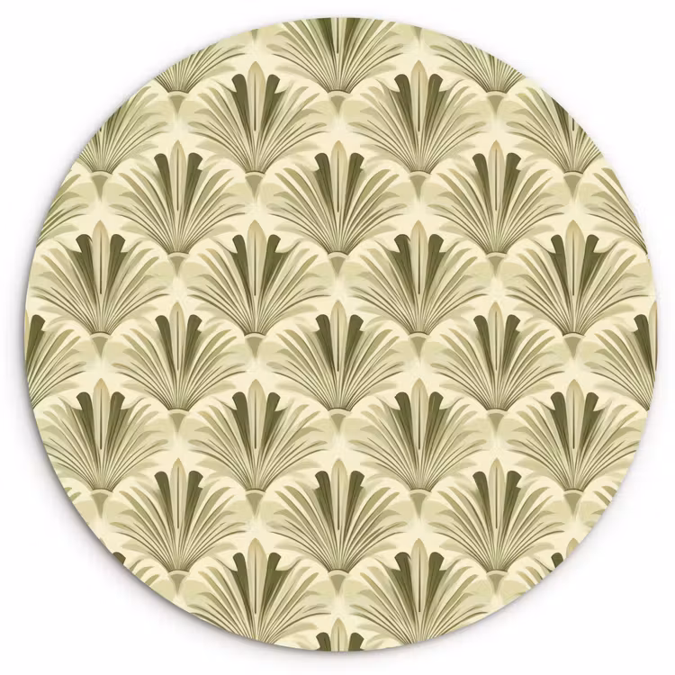 Klassiek - Waaier - Groen Wandcirkel kunststof plaat 5mm dik klein 188 -3d