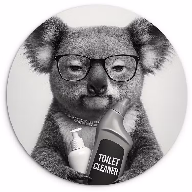 Koala - Bril - Toilet Wandcirkel kunststof plaat 5mm dik klein -3d