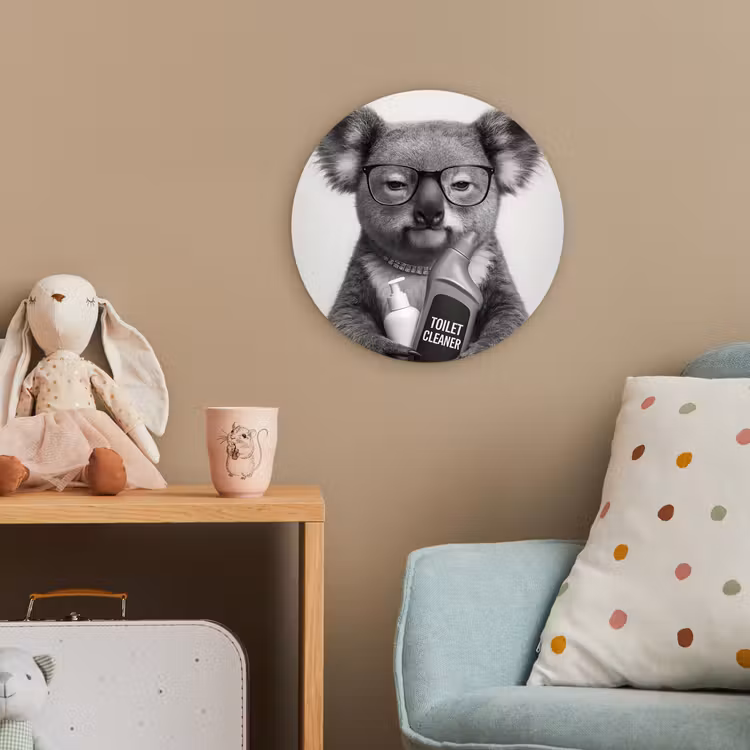 Koala - Bril - Toilet Wandcirkel kunststof plaat 5mm dik klein -tsfeer1_kind