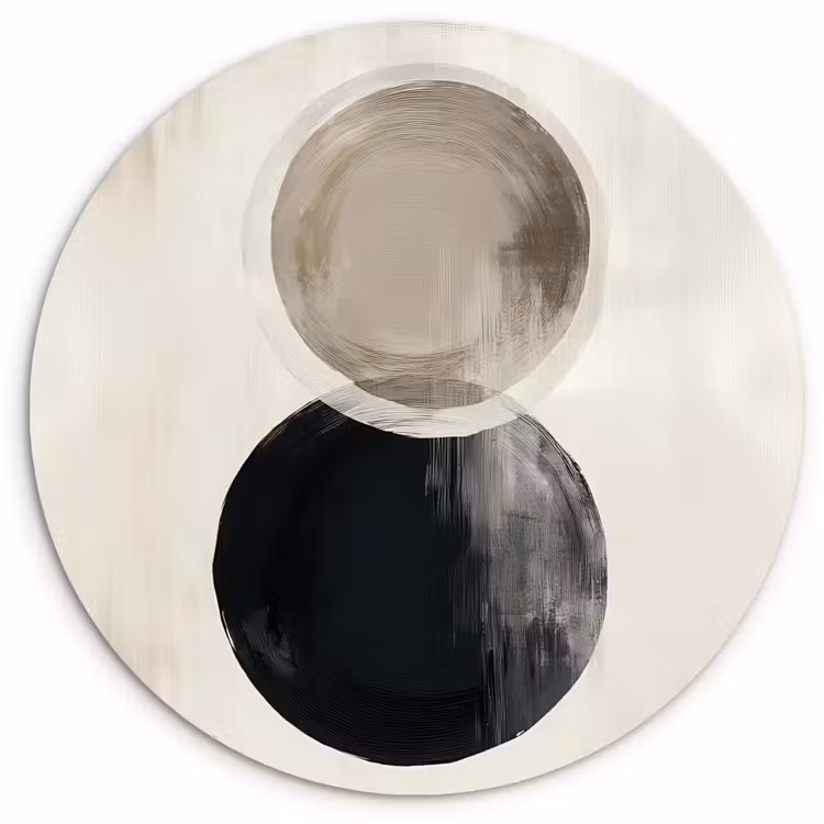 Cirkels - Vorm - Beige - Abstract Wandcirkel kunststof plaat 5mm dik klein -3d