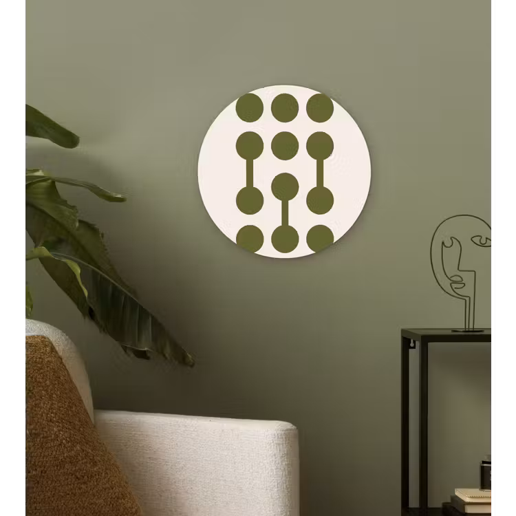Cirkels - Geometrisch - Abstract - Modern - Groen Wandcirkel kunststof plaat 5mm dik klein -sfeer3