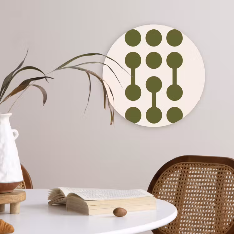 Cirkels - Geometrisch - Abstract - Modern - Groen Wandcirkel kunststof plaat 5mm dik klein -sfeer4