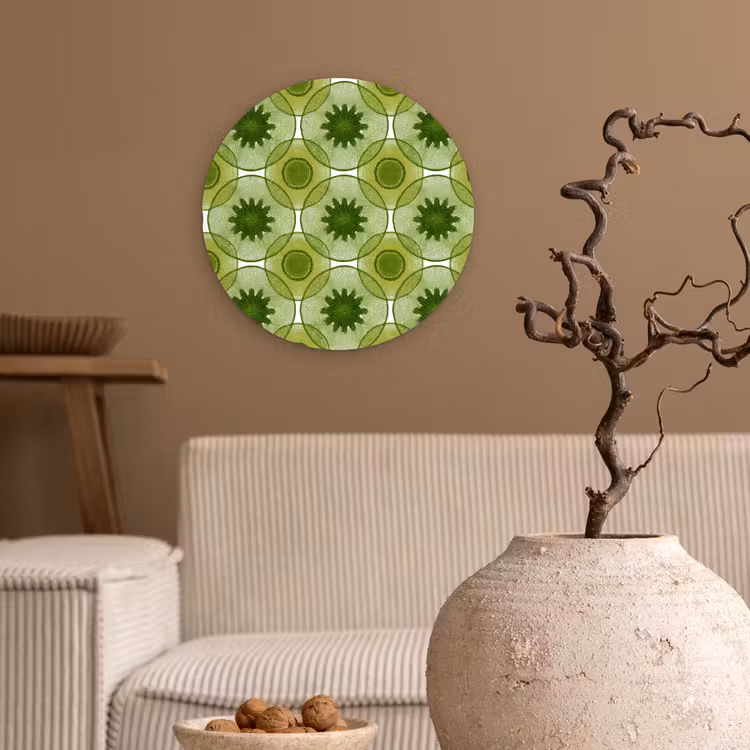 Cirkels - Patroon - Groen Wandcirkel kunststof plaat 5mm dik klein 188 -sfeer1