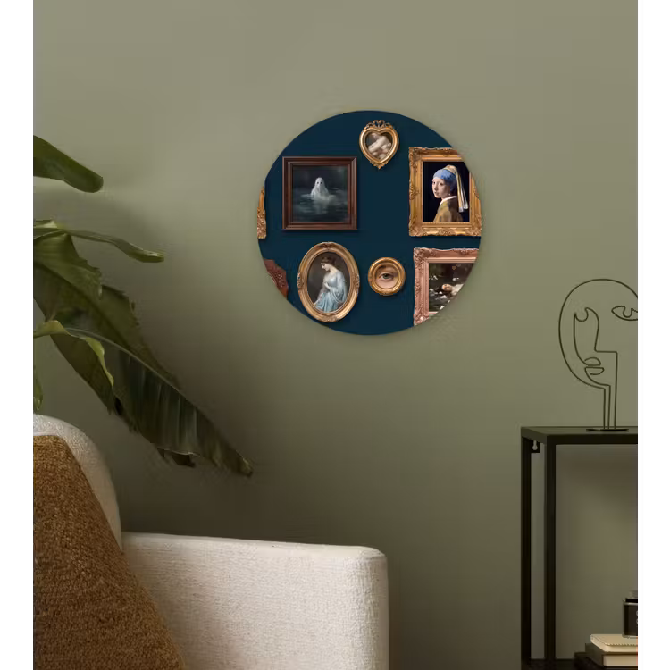 Kunst - Schilderijen - Decoratie - Klassiek - Groen Wandcirkel kunststof plaat 5mm dik klein -sfeer3