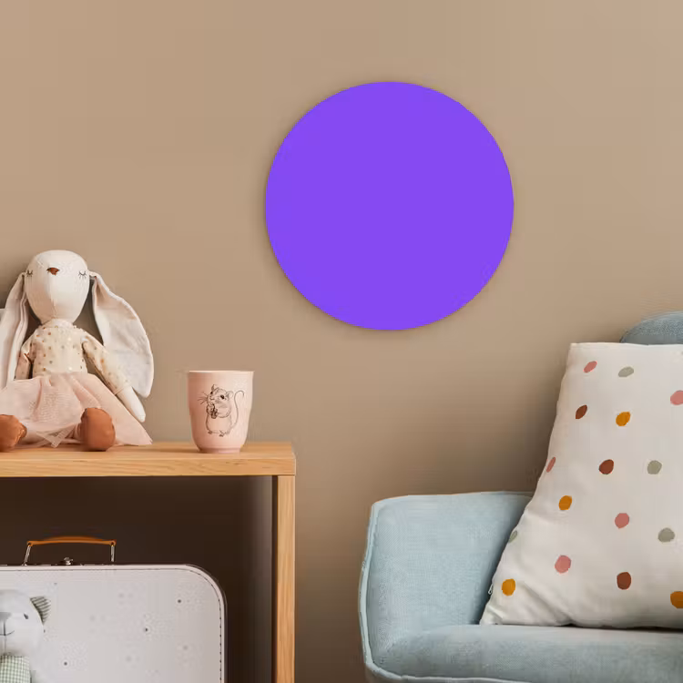 Vivid - Violet - Paars Wandcirkel kunststof plaat 5mm dik klein 188 -tsfeer1_kind