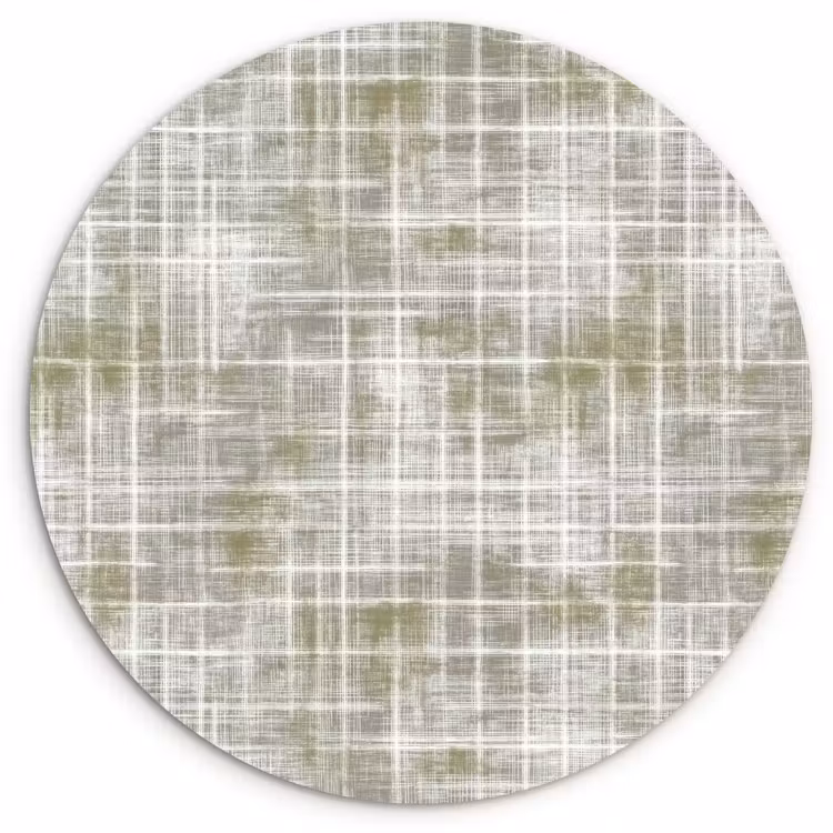 Linnen - Patroon - Groen Wandcirkel kunststof plaat 5mm dik klein 188 -3d