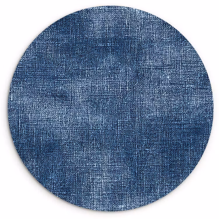 Linnen - Textuur - Patroon - Denim - Rustiek Wandcirkel kunststof plaat 5mm dik klein 188 -3d